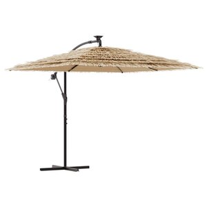 vidaXL Parasol de jardin avec mât en acier marron 290x290x238 cm
