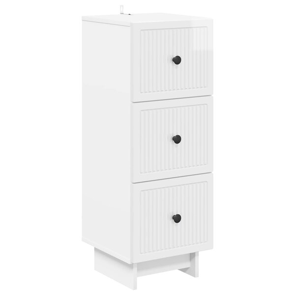 vidaXL Armoire à tiroirs Blanc brillant 33 x 34 5 x 90 cm