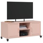vidaXL Meuble TV rose 100 5x39x43 5 cm acier laminé à froid