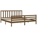 vidaXL Cadre de lit avec tête de lit marron miel 200x200cm bois massif