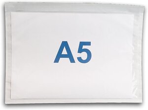 Lot de 10 - Pochette A5 porte-documents adhésives transparente - Pochette  d'Expédition autocollante pour petit colis 255 x 165 mm (A4 plié en 2)