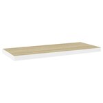 vidaXL Étagères flottantes 4 Pièces chêne et blanc 80x23 5x3 8 cm MDF