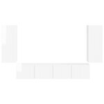 vidaXL Ensemble de meuble TV mural Montage mural 4 Pièces Blanc brillant