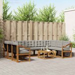 vidaXL Ensemble de canapés d'extérieur 10 Pièces Gris Naturel et Clair