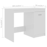 vidaXL Bureau Blanc brillant 100x50x76 cm Bois d’ingénierie