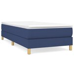 vidaXL Cadre de lit Bleu 90x200 cm Tissu