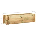 vidaXL Jardinière surélevée de légumes Bois de pin imprégné 120 cm
