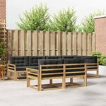 vidaXL Ensemble de canapés d'extérieur 6 Pièces Blanc et anthracite