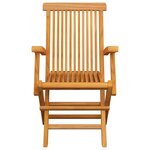 vidaXL Chaises de jardin avec coussins rouge lot de 3 Bois teck massif