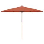 vidaXL Parasol de jardin avec mât en bois terre cuite 299x240 cm