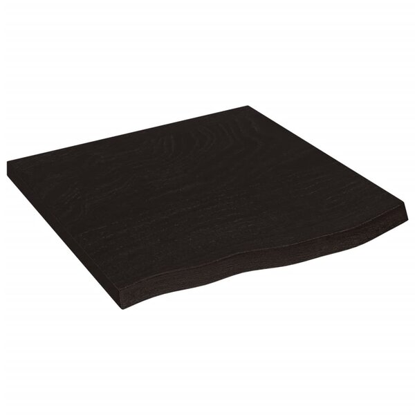 vidaXL Dessus de table marron foncé bois chêne massif traité