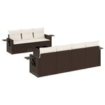 vidaXL Salon de jardin 8 Pièces avec coussins marron résine tressée