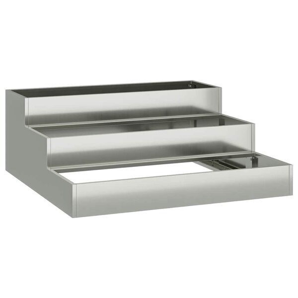 vidaXL Cache-pot de jardin Argent 90 x 90 x 35 cm Acier galvanisé