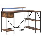 vidaXL Bureau Chêne fumé 120 x 79 x 86 5 cm Bois d'ingénierie