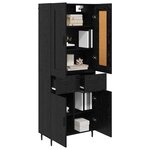 vidaXL Haut Armoire 2 Pièces Chêne noir Bois Aggloméré et Verre