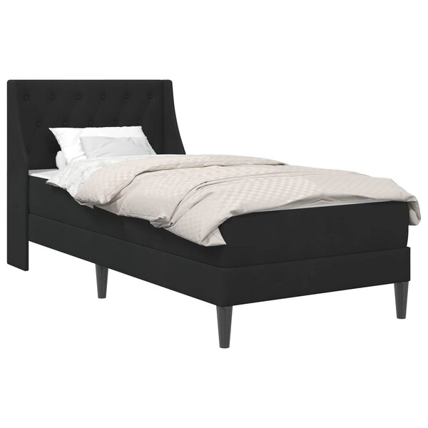 vidaXL Cadre de lit avec matelas avec matelas Noir 90 x 200 cm Velours