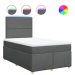 vidaXL Sommier à lattes de lit avec matelas gris foncé 120x190cm tissu