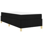 vidaXL Lit à ressorts avec matelas Noir et Blanc 90 x 190 cm tissu