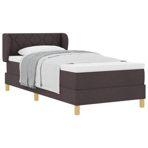vidaXL Lit à ressorts avec matelas Marron foncé 90 x 190 cm tissu