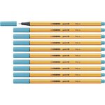 Stylo-Feutre POINT 88 Pointe Fine 0 4 mm bleu clair x 10 STABILO