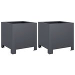 vidaXL Jardinières 2 Pièces anthracite 30x30x30 cm acier