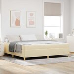 vidaXL Lit à ressorts avec matelas Blanc et crème 200 x 200 cm tissu