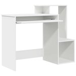 vidaXL Bureau avec étagère Blanc 106 x 40 x 88.5 cm Bois d'ingénierie