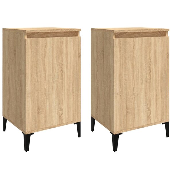 vidaXL Tables de chevet 2Pièces chêne sonoma 40x35x70cm bois d'ingénierie