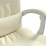 vidaXL Fauteuil de massage inclinable de bureau Crème Similicuir