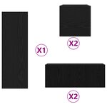 Ensemble de meuble TV vidaXL 6 pièces en chêne noir et bois d'ingénierie