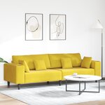 vidaXL Canapé en velours avec coussin avec oreiller Jaune 210 cm Velours