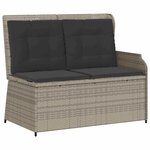 vidaXL Banc de jardin avec coussin Gris clair Poly rotin