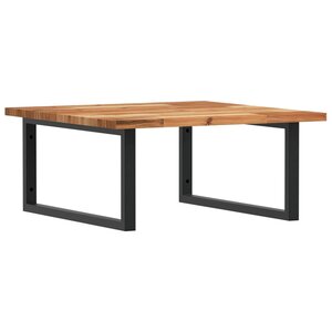 vidaXL Étagère de vasque murale acier et bois massif d'acacia