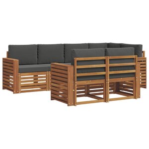 vidaXL Ensemble de canapé d'angle 7 Pièces Naturel et Anthracite