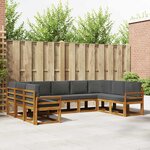 vidaXL Ensemble de canapés d'extérieur 9 Pièces Naturel et Anthracite