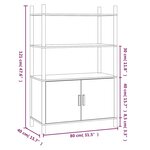 vidaXL Buffet haut Noir 80x40x121 cm Bois d'ingénierie