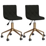 vidaXL Chaises pivotantes à manger lot de 2 noir velours