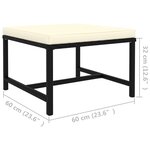 vidaXL Repose-pied sectionnel avec coussin Noir Résine tressée