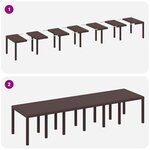 Ensemble de salle à manger de jardin de 13 pièces avec coussins Marron Poly Rattan