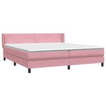vidaXL Sommier à lattes de lit avec matelas rose 180x220 cm velours