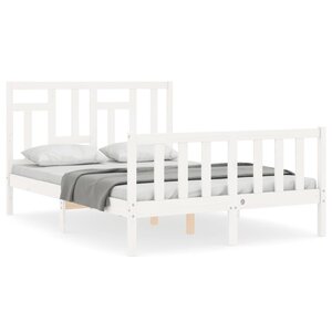vidaXL Cadre de lit sans matelas blanc 120x200 cm bois de pin massif