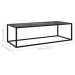 vidaXL Table basse Noir avec verre marbre noir 120x50x35 cm