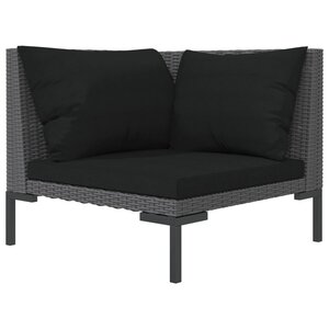 vidaXL Canapé de jardin avec coussins Résine tressée demi-ronde