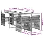 vidaXL Ensemble à manger de jardin 5 Pièces et coussins marron poly rotin