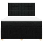 vidaXL Sommier à lattes de lit avec matelas Noir 140x200 cm Tissu