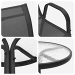 vidaXL Ensemble bistro de jardin 3 pc Noir Acier