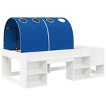 vidaXL Cadre de lit avec tunnel 3 Pièces Blanc et bleu Bois d’ingénierie