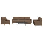 vidaXL Ensemble de canapés 4 Pièces avec repose-pied marron tissu