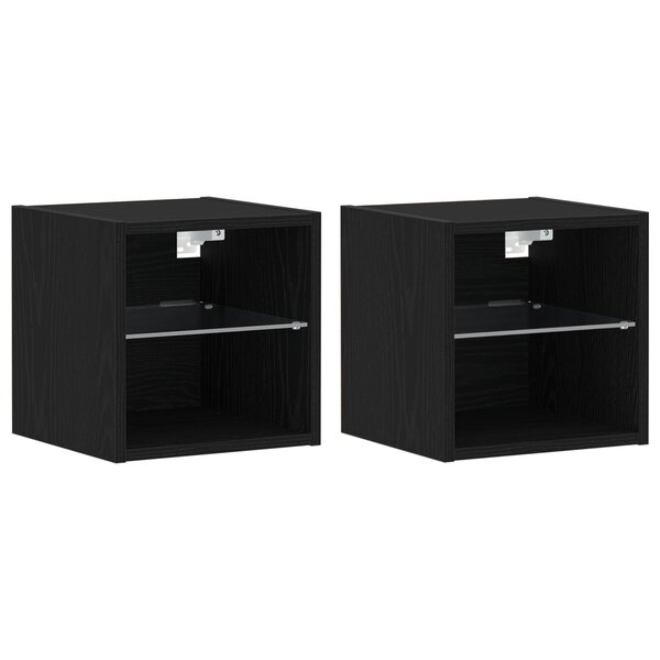 Cabinet TV LED vidaXL 2 Pièces Chêne Noir 30x28 5x30 cm Bois contraint