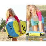 Waimea Bodyboard gonflable Boogie Air PVC Jaune et bleu
